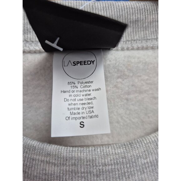 La Speedy Gray Crewneck Sweatshirt S Polyester Cotton Blend Unisex USA-Made - Picture 4 of 6
